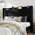 thumbnail image 5 of Allewie Queen Size Upholstered Bed Frame with Velvet Charging Station & Storage Headboard, Black, 5 of 8