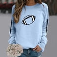 thumbnail image 2 of Football Sweatshirts for Women Game Day Love Heart Football Print Long Sleeve Blouses Y2k Trendy Casual Loose Pullover Tops, 2 of 5