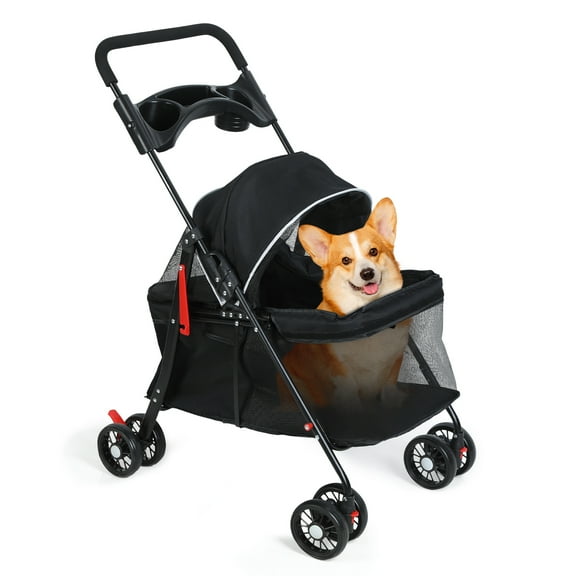 3 in 1 Dog Stroller, Pet Stroller with Removable Carrier, Folding Puppy Stroller for Small Dogs with Wheels, All-Terrain Waterproof Dog Carrier with Sun Shade
