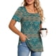thumbnail image 2 of Camisetas informales de verano para mujer, cuello cuadrado, manga corta, túnica, blusas sueltas y cómodas OAVQHLG3B Store  lin121212, 2 of 4