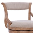 thumbnail image 4 of Benzara Swivel Counter Stool with Fabric Upholstery and Wooden Arms, Beige and Brown, 4 of 5