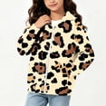 thumbnail image 6 of Lutiedan Leopard Zip up Hoodie for Girls Oversized Fleece Lined Warm Outerwear Lightweight Fall Winter Sweatshirt Size 4-12,Beige, 6 of 6