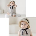 thumbnail image 5 of style1 Sombrero de paja con lazo negro para bebé, sombrero de pescador, sombrilla, sombrero para niños y niñas, 5 of 5