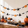 thumbnail image 4 of Halloween Decorations Cute Spooky Felt Garland, Black Bead Chain Pumpkin Witch Hat Ghost Banner for Home Indoor Holiday Decor, 4 of 5