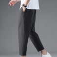 thumbnail image 4 of SWSMCLT Men's Stretch Pants Summer Ankle Long Sweatpants Pants Slim Fit Thin Comfy Pleated Track Jogging 67Dark Grey 38, 4 of 4
