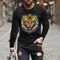thumbnail image 2 of Jinhomg Mens Big and Tall T Shirts Novelty Funny Mardi Gras Mask Graphic Tees Lightweight Comfy Long Sleeve Crew Neck Tops Holiday Party Streetwear Lightning Deals of Today Prime Black L, 2 of 6