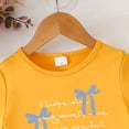thumbnail image 5 of ITSAME Girls Outfit Set, Crewneck Bow Printed T-Shirt and Leggings Kids Fashion Comfortable Set 2-Piece Orange Size 2-3T, 5 of 5
