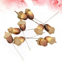 HONMEET Decorative Realistic Light Brown Acorns for Festivals and Home Decor, 10 Pieces