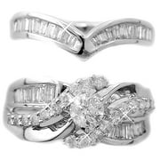 1-1/2 Carat Diamond 10kt White Gold Bridal Set