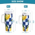 thumbnail image 6 of Yayeee 40oz Stainless Steel Tumbler with Straw and Handle Double-Wall Insulated Travel Water Bottle, Lemon Checkered, 6 of 8