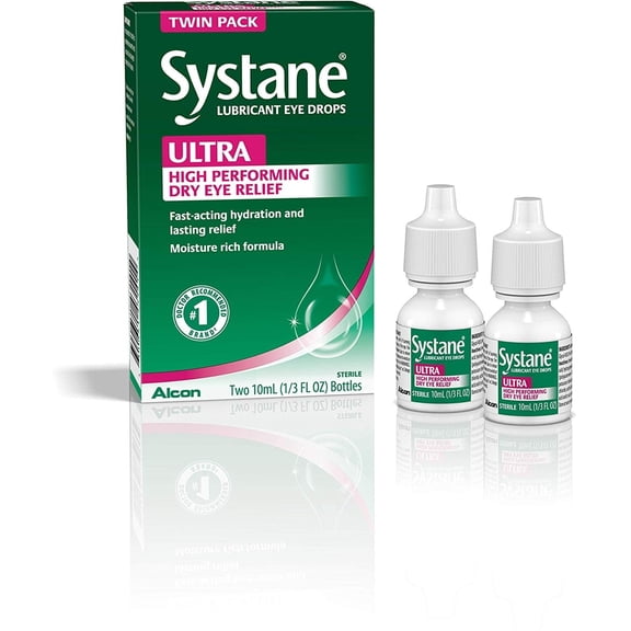 2 Pack Systane Ultra Lubricant Eye Drops 10-mL