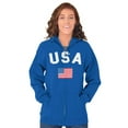 thumbnail image 5 of USA Patriot 4th of July Memorial Day Zip Up Hoodie Men's Women's Brisco Brands M, 5 of 6