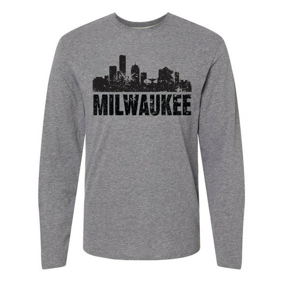 Inktastic Milwaukee Skyline Grunge Long Sleeve T-Shirt