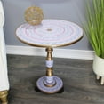 thumbnail image 2 of Natural Geo Table d'Appoint en Bois de Rose Ronde 18" - Blanc, 2 of 7
