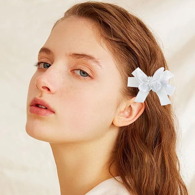 Pinzas para el cabello para mujeres, pinzas para peinar, pinzas para el cabello para niñas, elegante pinza para el cabello con lazo: para fiestas, disfraces, uso diario, que agrega refinamiento y esti