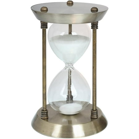 Sand Timer Hour Glass with Sand Meditation Aid Ideal for Home Office Kitchen Cooking and Desk Decor 15 Minute Sand Timer(Durable Metal 7 Inches)