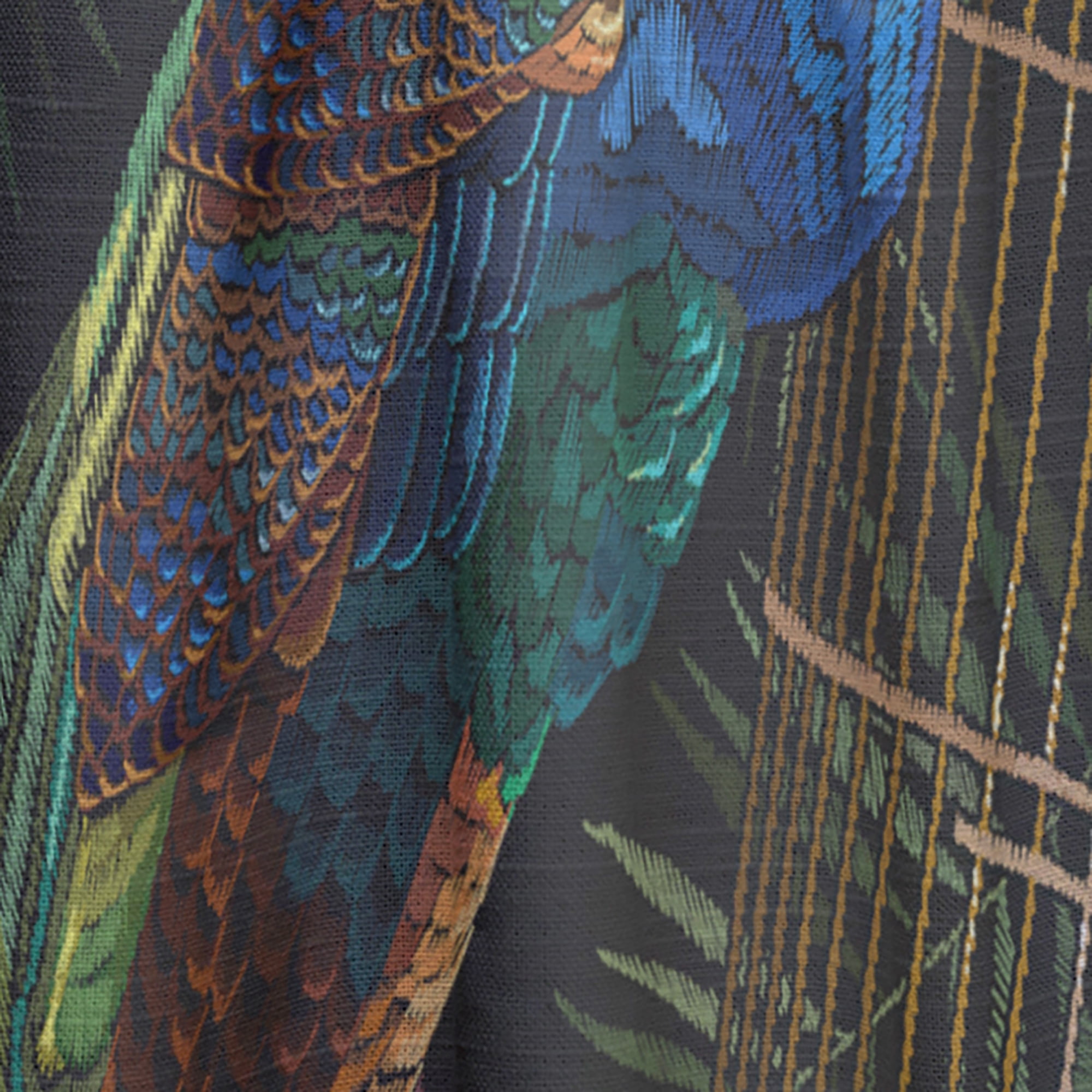 Designart 'Birds Cage and Tails Of Peacocks' Farmhouse Curtain Panel