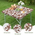 thumbnail image 4 of White Brown Footballs Pattern Square Fitted Tablecloth with Elastic Edge,Square Table Cover,Washable Elastic Table Cover for Home Kitchen Party Decor 34"x34", 4 of 6