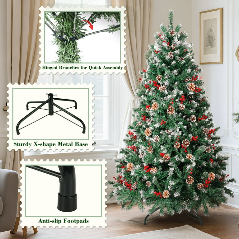 Laintene 6ft Pre-lit Artificial Christmas Tree w/800 Tips, Holiday