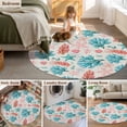 thumbnail image 5 of Round Rugs 3Ft, Teal Blue Red Coral Round Area Rug Washable Indoor Throw Carpet, Coastal Nautical Summer Beach Small Non Slip Circle Rug for Bedroom Living Room Home Decor Aesthetic, 5 of 8
