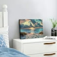 thumbnail image 3 of Chilfamy Sunset Ocean Beach Canvas Wall Art Decor Ready To Hang Room Home Art Decor 20x16in, 3 of 6