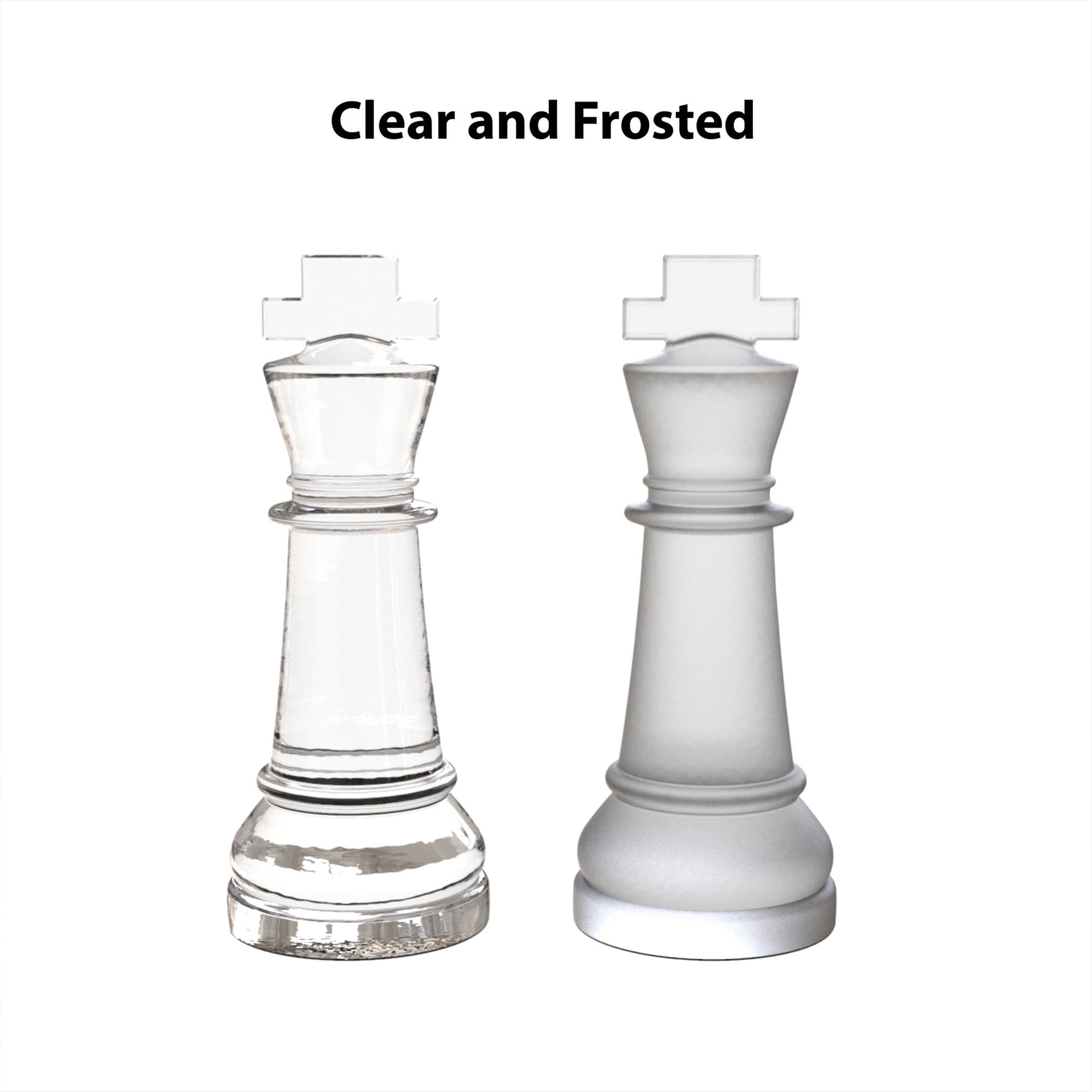  Gamie Glass Chess Set, 2 players - Elegant Design - Durable  Build - Fully Functional - 32 Frosted and Clear Pieces - Felted Bottoms -  Easy to Carry - Reassuringly Stable (14 Inch) : Toys & Games