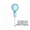 thumbnail image 3 of GJX Electric Fly Swatter,Densest 3 Mm Mesh,Lightweight and Portable- Bug Zapper with Usb Rechargeable Base- Mesh for Pest Insect Control for Indoor、Office、Backyard、Camping, 3 of 7