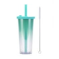 thumbnail image 1 of Boba Cup With Straw Smoothie Drinks Gradient Multicolor 23.5oz Double Layer With Cleaning Brush, 1 of 8