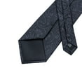 thumbnail image 5 of Hi-Tie Mens Black Tie and Pockets Square Sets Paisley Silk Necktie Cufflinks Sets for Formal Business, 5 of 6