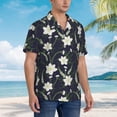thumbnail image 5 of Balery Lilies Flowers Print Men's Hawaiian Shirts Short Sleeve Beach Shirt Relaxed Fit Vacation Button Down Shirts-, 5 of 9
