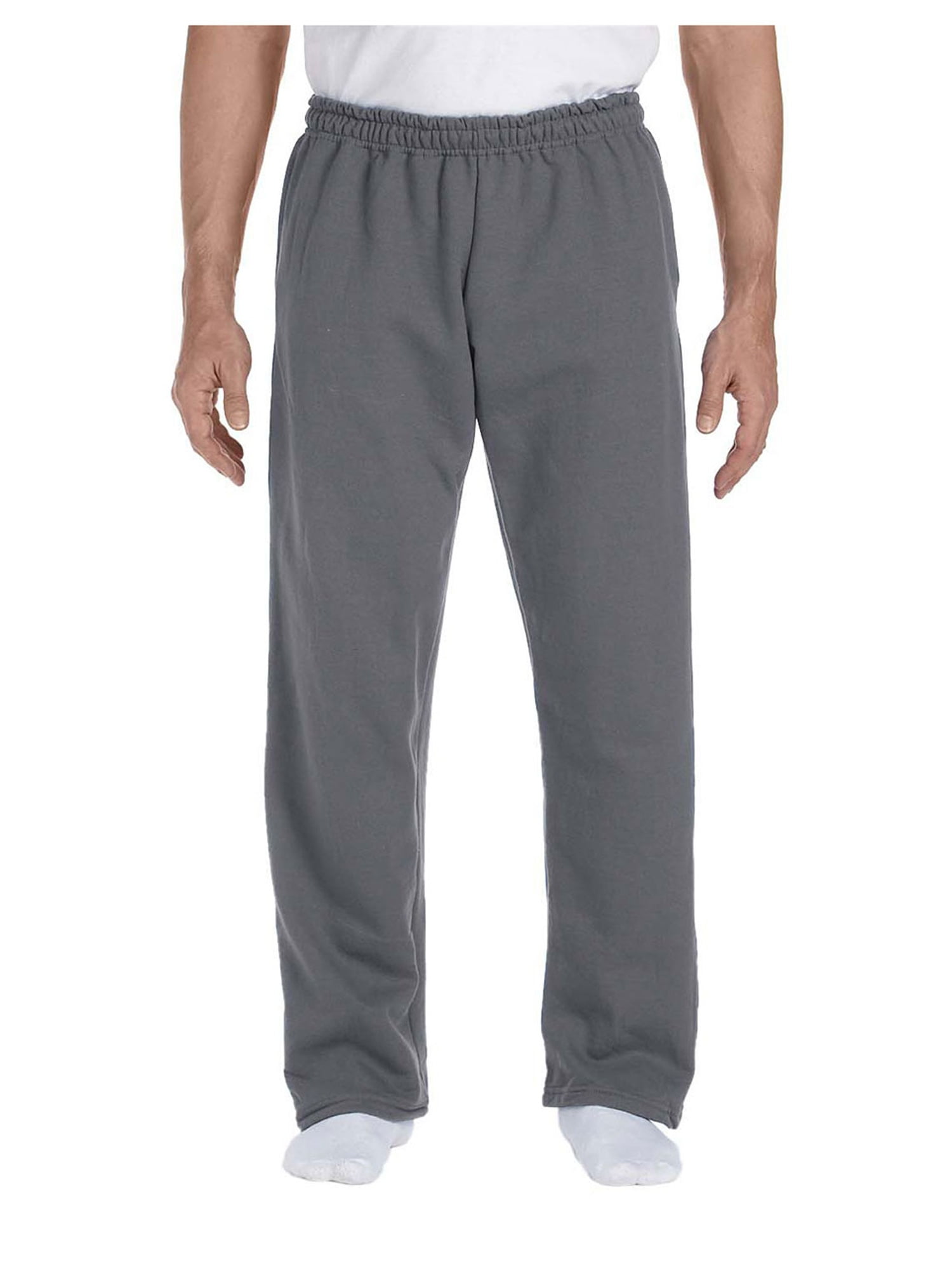 Gildan Men's Jersey Lined Elastic Waist Open Bottom Sweatpant, Style ...