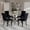 Black, variant on 36" Luxury Glass Round Dining Table Set with 4 Velvet Upholstered Dining Chairs, Wooden Legs, Modern Kitchen Table for 4, Glass Table Top with Black Crossed Metal Legs(Green)