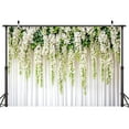 thumbnail image 3 of 10x8ft Floral Flowers Backdrop White Spring Photography Background for Women Wedding Birthday Party Wall Decor - HD Photo Studio Backdrops with Botanical Pattern Cake Table Decoration, 3 of 5