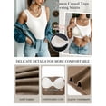 thumbnail image 3 of Anygrew 2 Pack Womens Tank Tops with Built in Shelf Bra Basic Stretchy Padded Camisole Casual Layering Tanks Undershirt Black-White-Gray-Coffee, 3 of 4