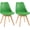 Green, variant on Mid Century Modern Dining Chairs,Shell Lounge Plastic Side Chair with Soft Padded and Wooden Legs for Dining Room Living Room Bedroom Kitchen Set of 2