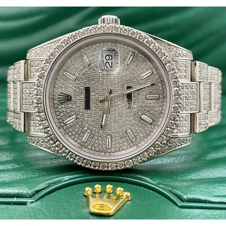 Rolex Men's Datejust II 41mm Iced 13ct Diamonds Oyster Steel Watch Ref: 116300