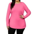 thumbnail image 6 of Women's Plus Size Swim Shirt Long Sleeve Rash Guard UV Protection Sun Shirts UPF 50+ Quick Dry Hiking Fishing Tops Pink 5XL, 6 of 6