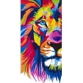thumbnail image 2 of Goodrich, Chelsea 11x18 White Modern Wood Framed Museum Art Print Titled - Colorful Lion Portrait, 2 of 4