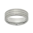 thumbnail image 3 of Men's Titanium Multi-Finish Grooved Wedding Band – Mens Ring, 3 of 4