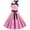 Pink, variant on ICHUANYI New Trending Womens A Line Flare Vintage Dress Halter BowKnot Prom Short Sleeve Polka Printing Summer