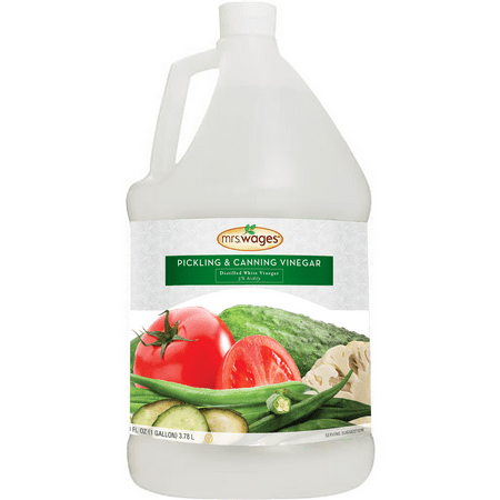 Mrs. Wages Pickling and Canning Vinegar, 5% Acidity Distilled White Vinegar for Homemade Pickles and Preserves, 1 Gallon Bulk Jug for Large Batch Canning