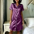 thumbnail image 7 of Gytharion Homewear Nightshirt for Women Lapel Button Down Sleepshirt Casual Short Sleeve Nightgown, 7 of 7