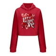 thumbnail image 3 of FAWUUDO Valentines Gift for Her Womens Hooded Sweatshirt Long Sleeve Pullover Printed Graphic Casual Romantic Cozy Holiday Wear Red M, 3 of 7