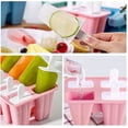 thumbnail image 2 of Molde para helado, 6 piezas, molde para paletas de hielo rosa, sorbete de paletas, bricolaje, reutilizable, moldes para cubitos de hielo, helado, yogur, gelatina, molde para paletas, sin BPA, para, 2 of 5