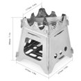 thumbnail image 2 of NFTIGB Portable Folding Stainless Steel Wood Burning Camping Stove with Alcohol Tray, Silver (5.8 x 5.8 x 7.1 inches / 14.7 x 14.7 x 18.0 cm), 2 of 7