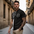 thumbnail image 3 of Jeiento American Flag Matching Golf Shirts for Couples Womens Tennis Tank Tops Slim Fit Short Sleeve Athletic Shirts 1776 Spirit Matching Activewear Set Sportswear for Couples, Men's S, 3 of 6