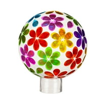 Home & Garden Bright Floral Gazing Ball Glass Mosaic Flowers 84G3380