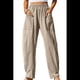 thumbnail image 2 of Pantalones de Verano para Mujer, Estilo Palazzo, Holgados, de Cintura Alta, Estampados, para Vacaciones en la Playa Caqui XL, 2 of 8