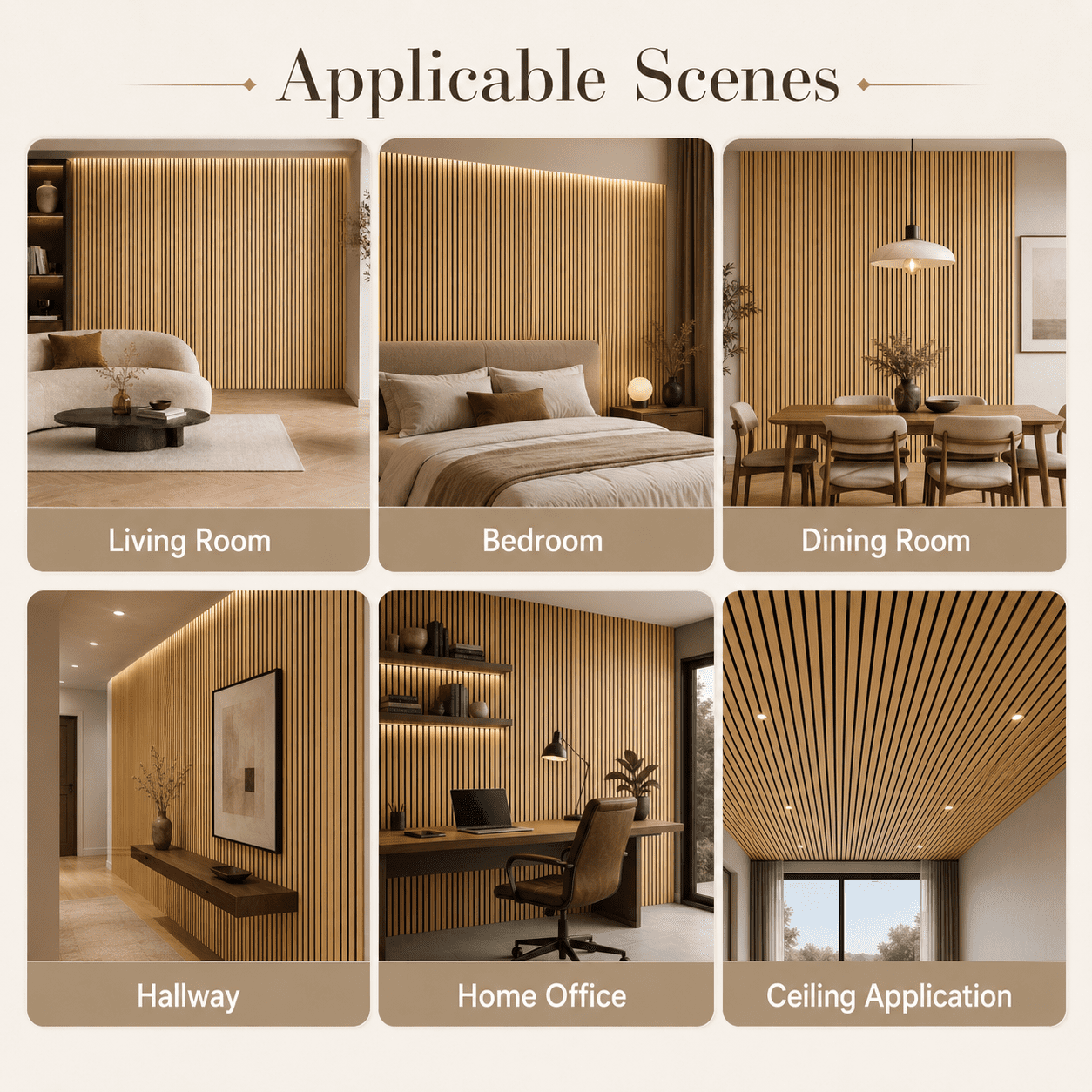 4-Pack Wood Slat Acoustic Wall Panels, 23.5" x 47.1" MDF Slat Wall Paneling for Modern Interior Wall Decor, Sound Absorbing Accent Panels, 31 Sq. Ft,Oak
