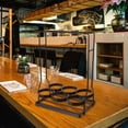 thumbnail image 3 of OUNONA 1 Pc Black Iron Bottle Shelf Simple Design Storage Organizer for Bars, 3 of 8